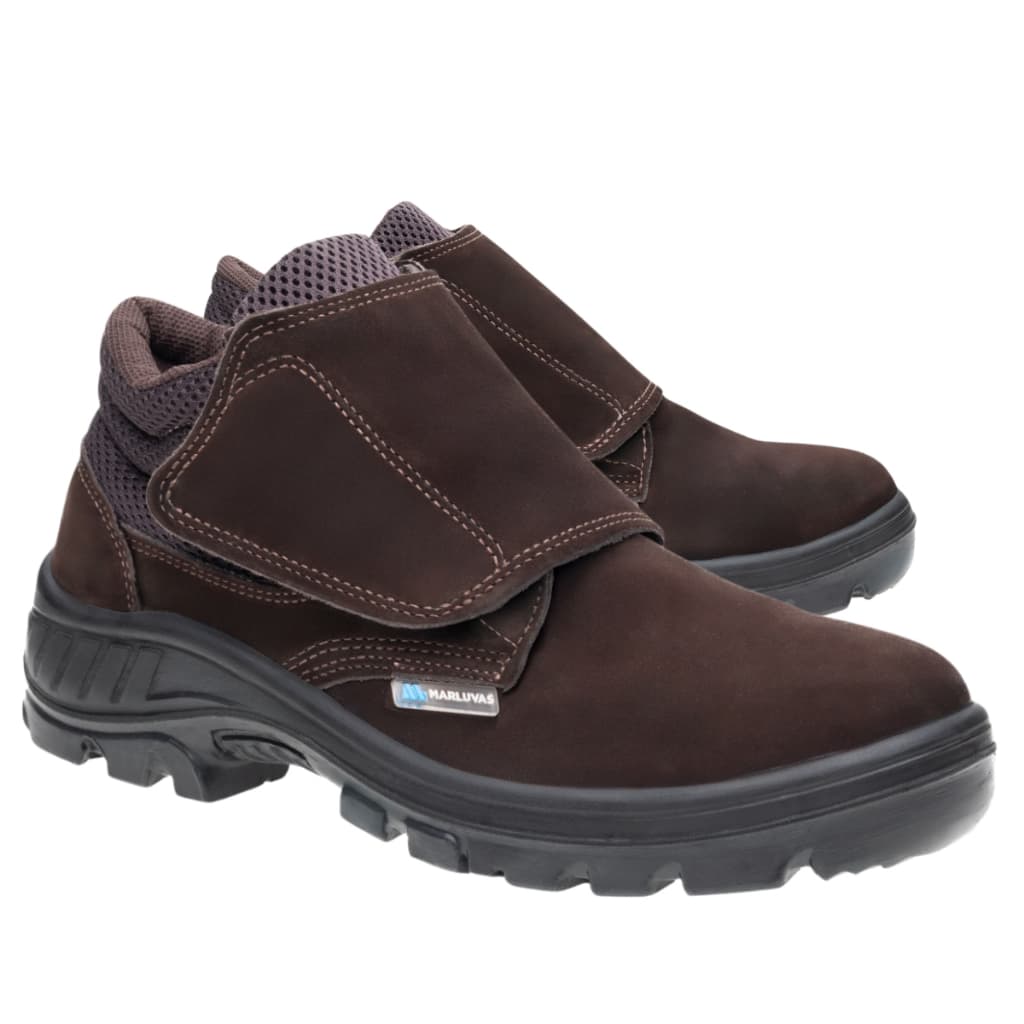 Botina Bota Ocupacional Segurança Velcro Original Marluvas 95B26 Couro Nobuck Bico PVC