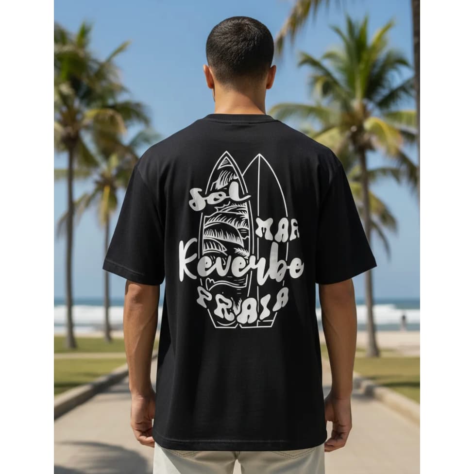 Camisa Oversized Street Sol & Mar Black Algodão Reverbe