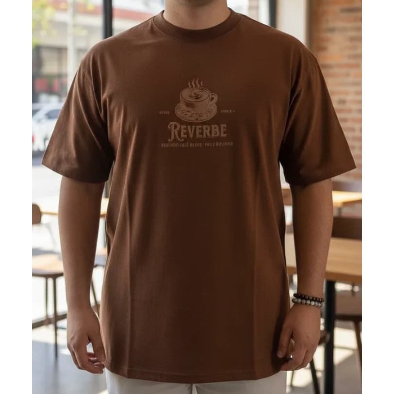 Camisa Oversized Reverbe Marrom Algodão Café
