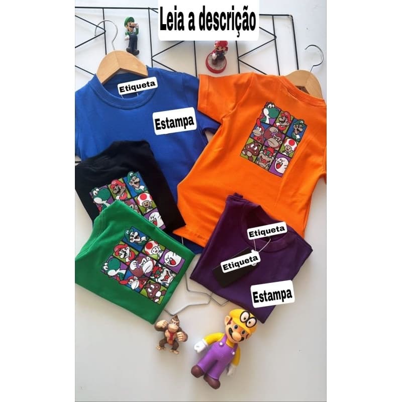 Camiseta Infantil Menino Malha Peruana com Estampa *** LEIA O ANÚNCIO ATÉ O FINAL***
