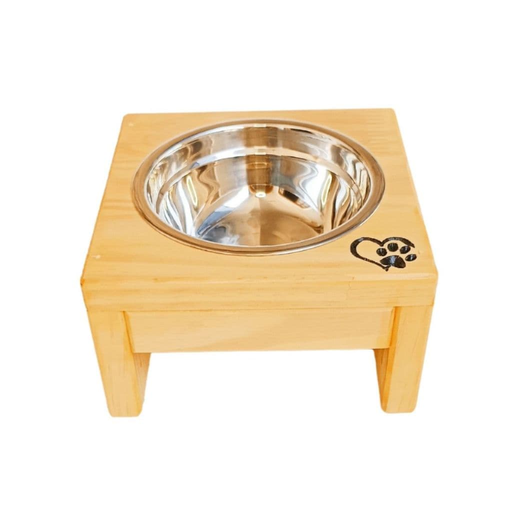 Comedouro Único Pequeno Elevado Gato Cachorro Bandeja Vasilha Tigela Pote