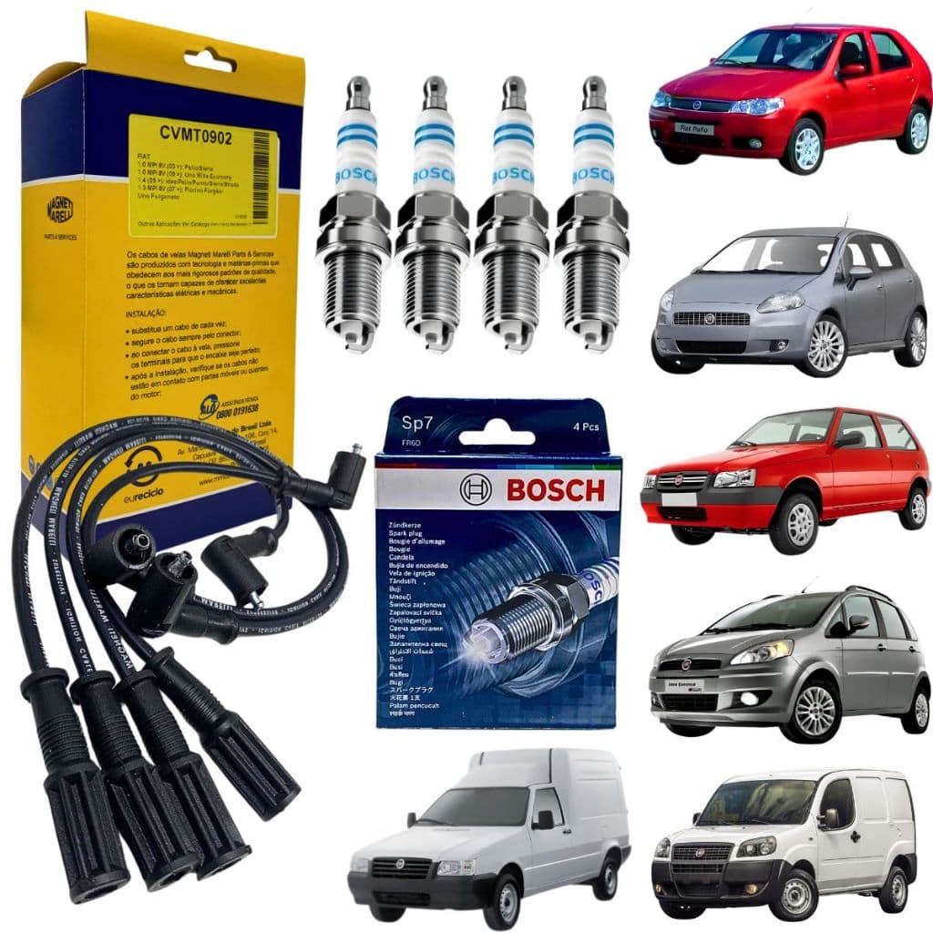Kit Cabos E Velas Palio Idea Doblo Fiorino Punto Uno Fire
