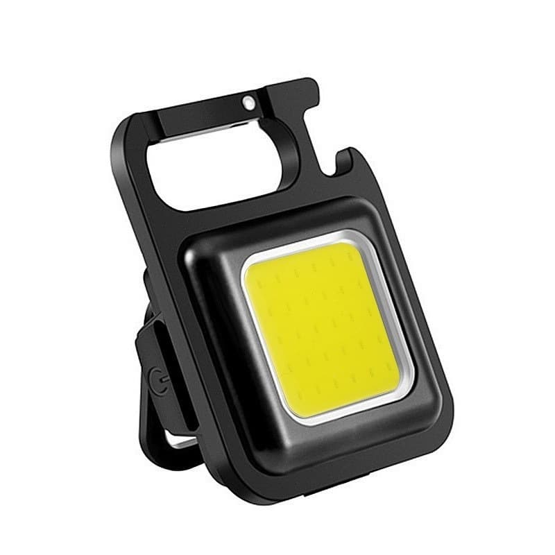 Mini Lanterna Led De Bolso Chaveiro Recarregável USB-C Com Imã Abridor De Garrafa