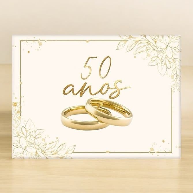 Quadro Decorativo Recepção de Casamento Recepção 50 Anos