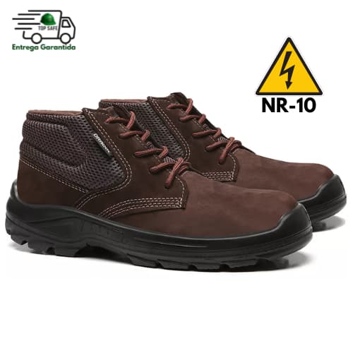 Botina de Segurança Eletricista DUBAI BAE BRACOL Bota Nobuck (CA48383) EPI
