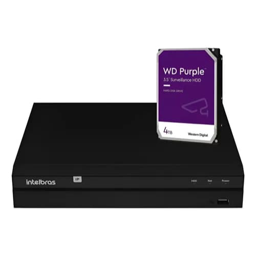 Gravador Nvr Intelbras Nvd 1408 4k C/ Hd 4tb Wd Purple