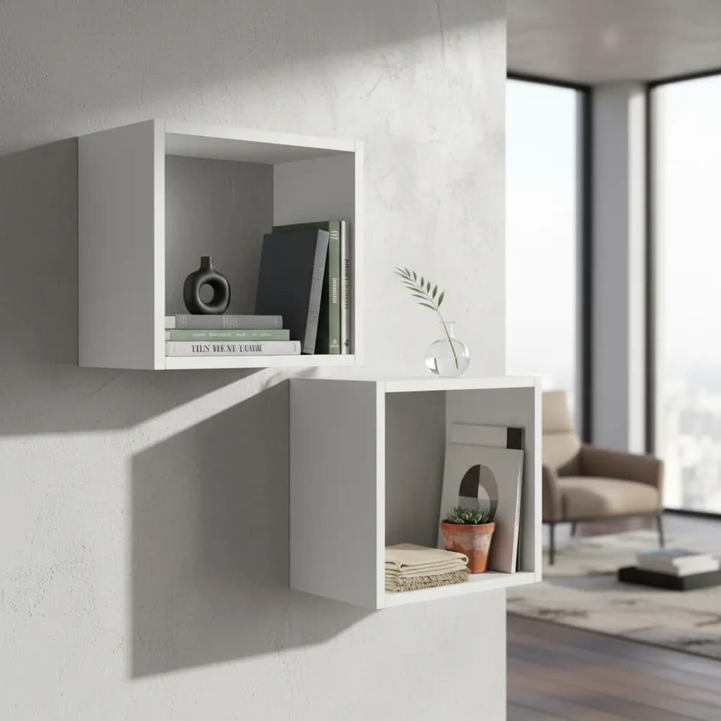 Kit 2 Nichos 30x30 MDF com 15cm profundidade Quarto Sala Banheiro Casa Decoração Flutuante Fotos