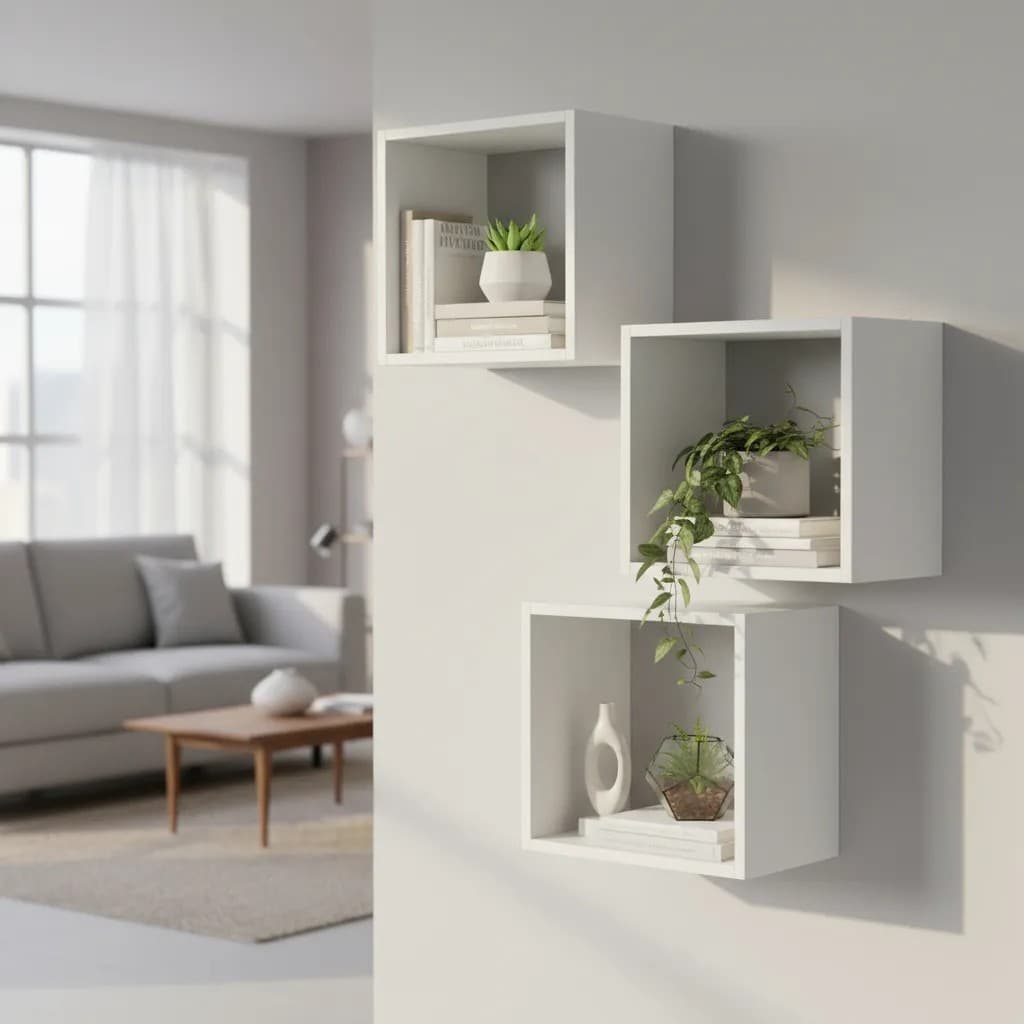 Kit 3 Nichos 30x30 MDF com 15cm profundidade Quarto Sala Banheiro Casa Decoração Flutuante Fotos