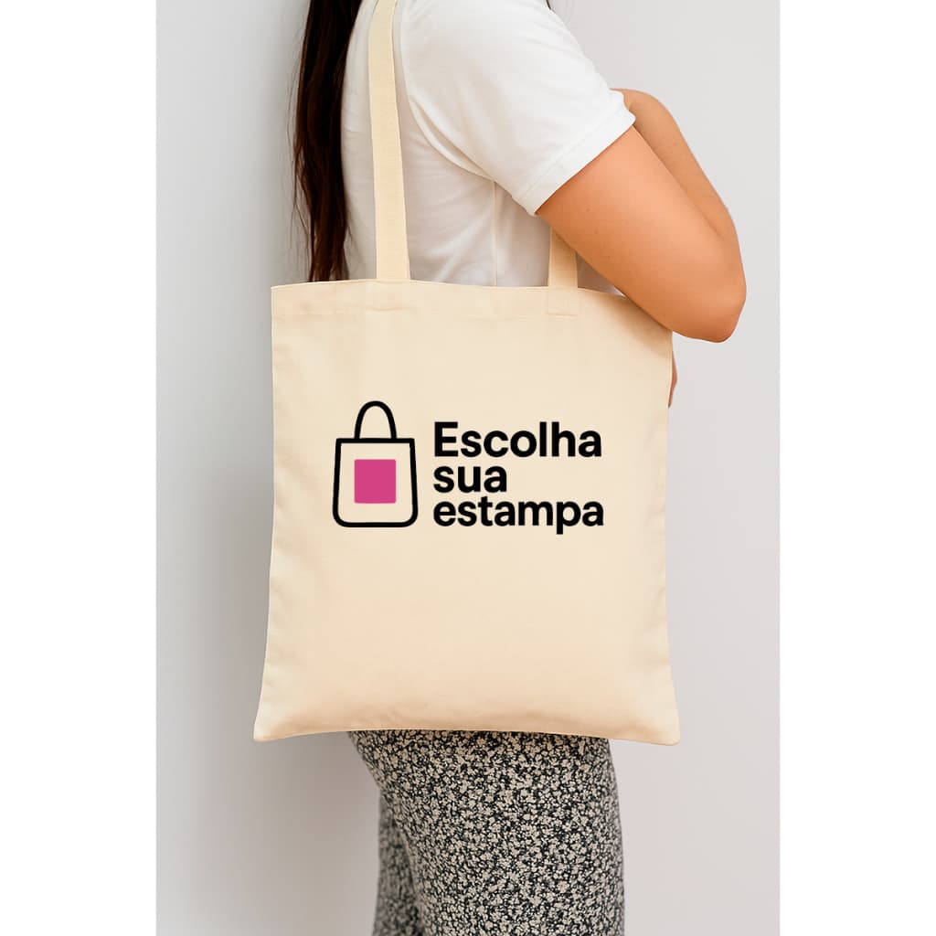 Kit 5 Ecobags Personalizadas | Bolsa Algodão Cru | Sua Estampa | Brinde, Evento, Lembrancinha