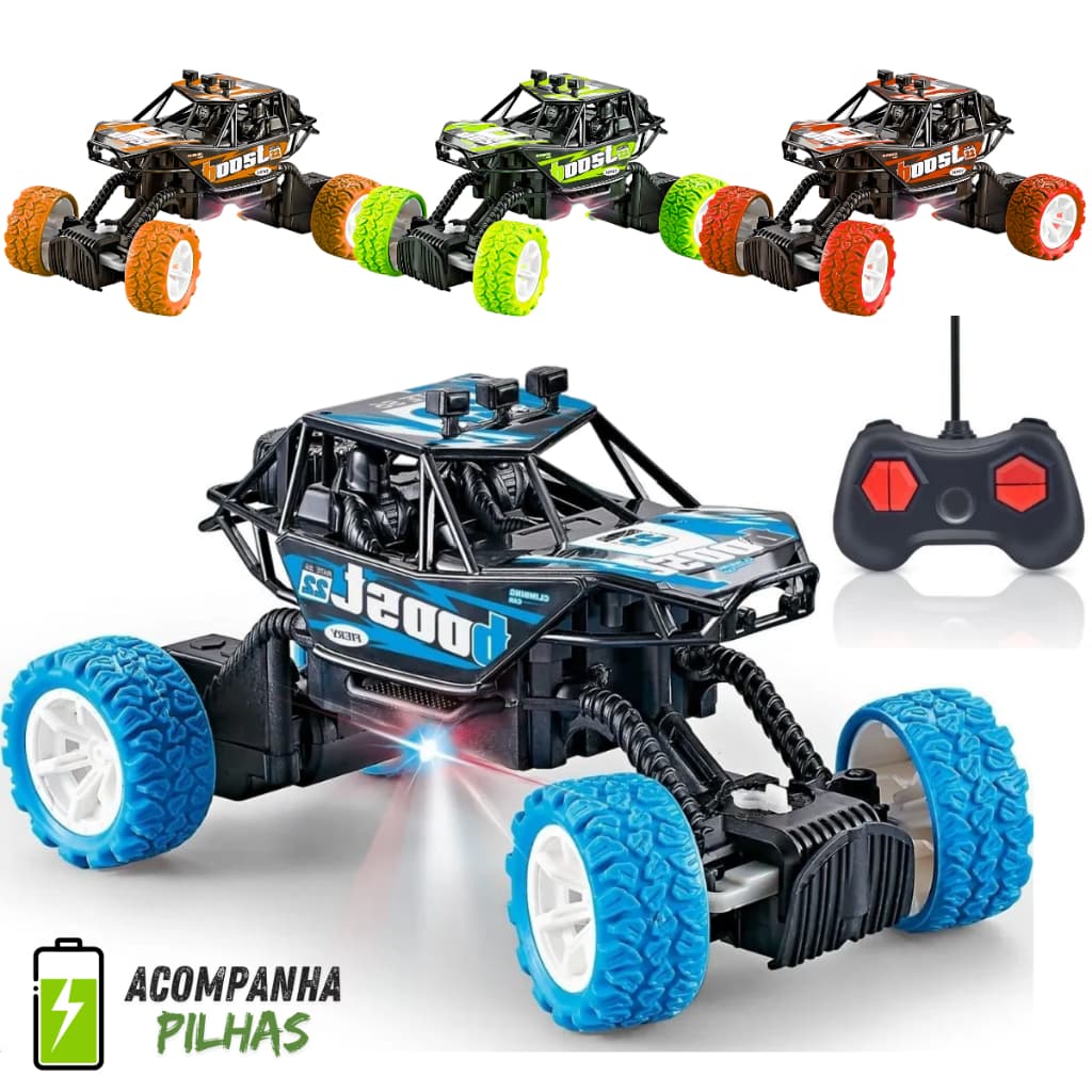 Carrinho Controle Remoto Carro Grande Off Road com Luz Led Jipe