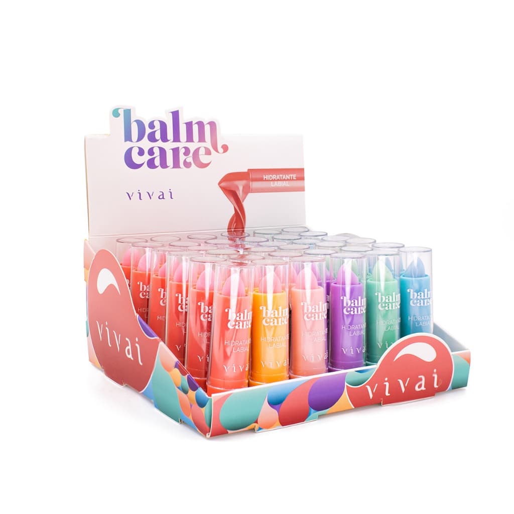 Box C/36 Hidratante Labial Lip Balm Care Tint Vivai – Lábios Macios Saudáveis Protegidos (Atacado)