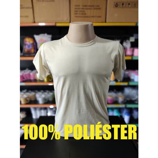 Camisa Bege Malha 100% Poliéster Sublimação Adulto e Infantil LISA SEM ESTAMPA