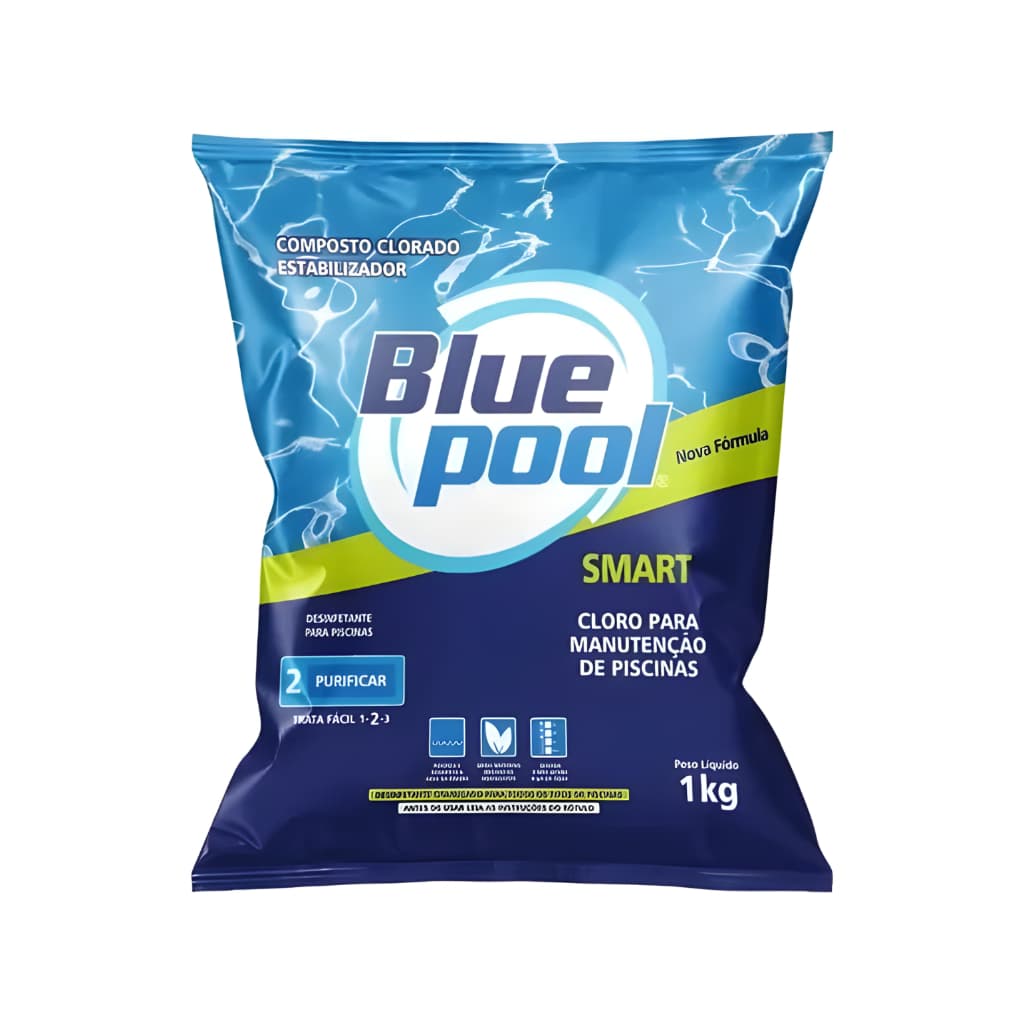 Blue Pool Smart 1kg – Tratamento de Piscina Profissional | Água Cristalina e Proteção Prolongada 1~6 UN