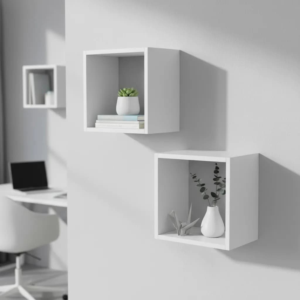 Kit 2 Nichos 20x20 MDF com 15cm profundidade Quarto Sala Banheiro Casa Decoração Flutuante Fotos