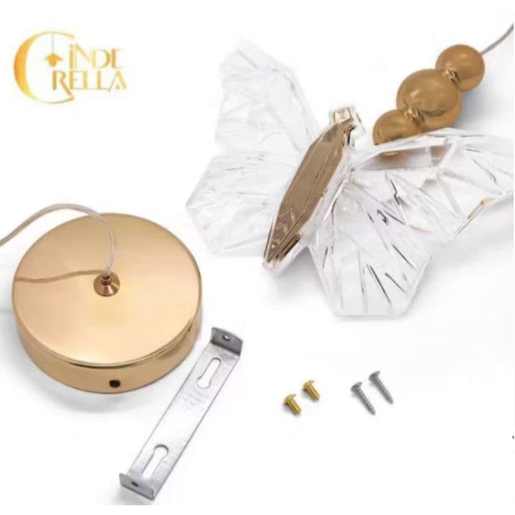 Pendente Borboleta Acrílico Luxo LED 5W 3200K  Luminária Moderna Decorativa