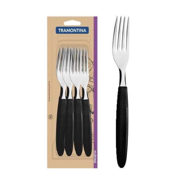Garfo Tramontina Ipanema com Lâminas em Aço Inox e Cabos de Polipropileno KIT 12 Peças