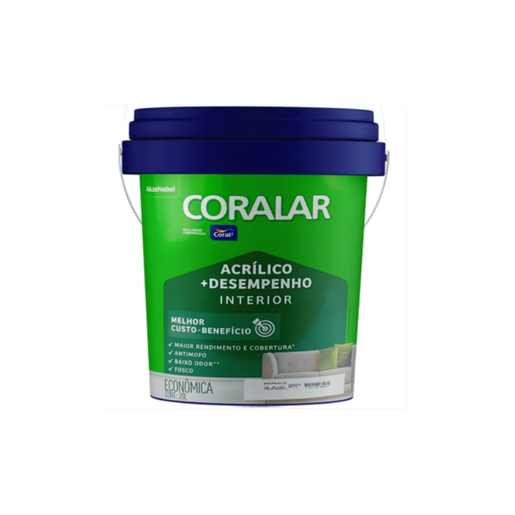 Tinta Acrilica Branco Neve Fosco Antimofo Coralar Baixo Odor