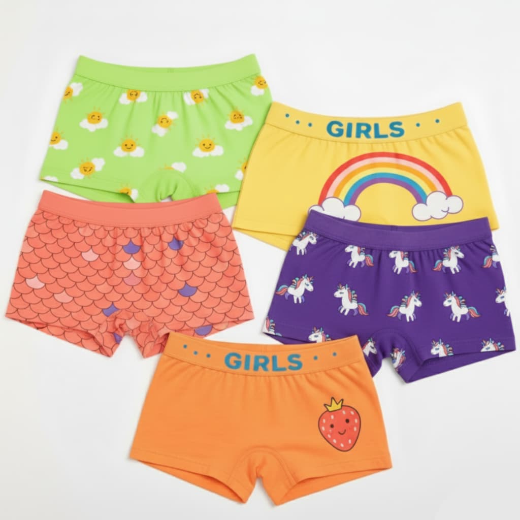 Kit 3 Calcinhas Short Boxer Infantil Menina