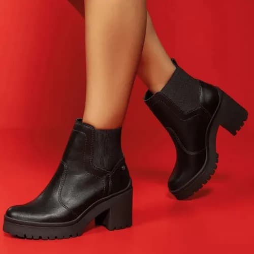 Bota Ramarim Salto Bloco Preta Chelsea Ramarim 2350123-1 Original Envio Imediato
