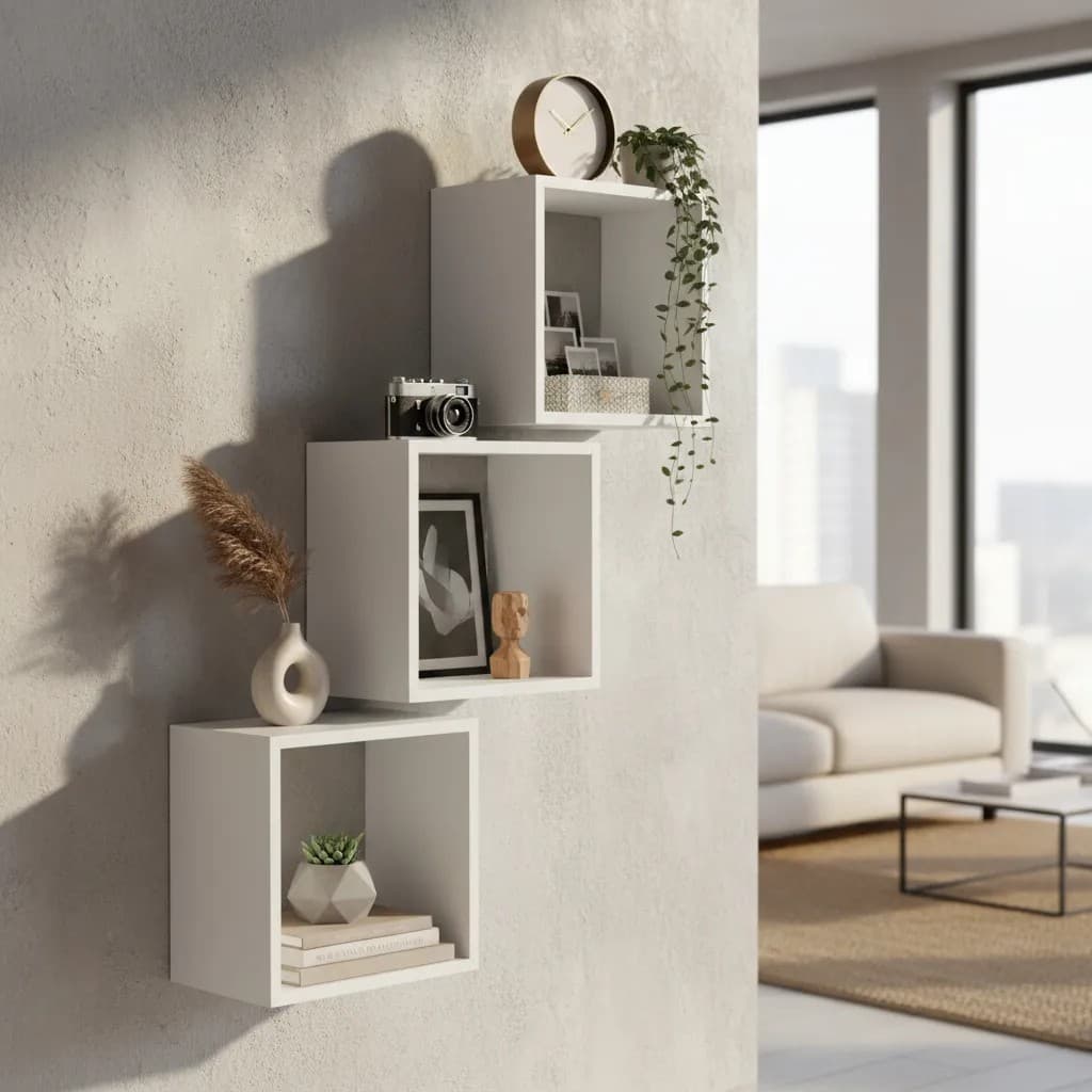 Kit 3 Nichos MDF 30x30 com 15cm de Profundidade Decoração Sala Banheiro Cozinha Quarto Bebê Infantil