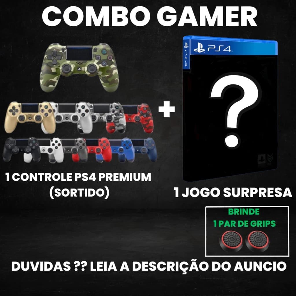 Combo Gamer 1 Controle PS4 + 1 Jogo de PS4