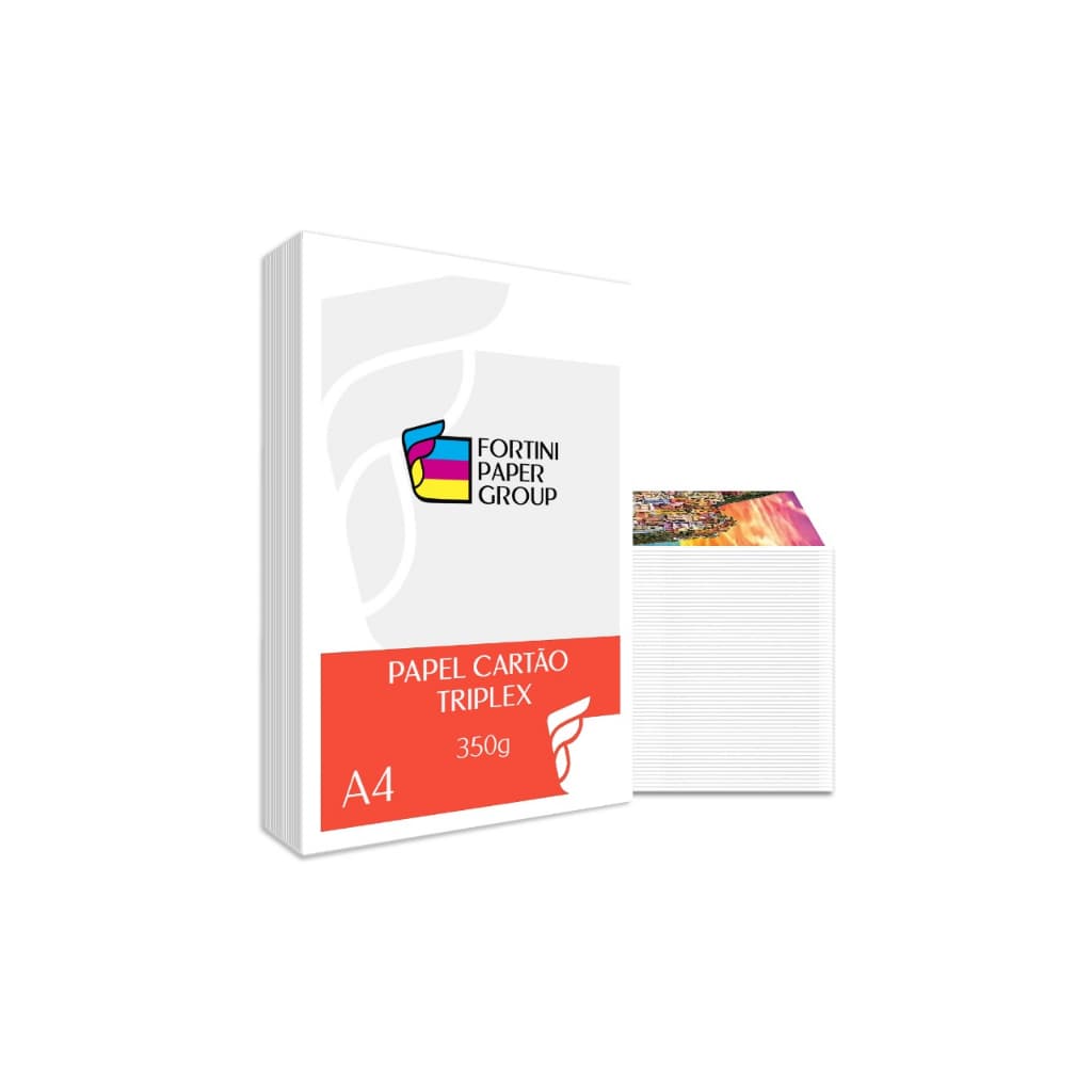 Papel Cartão Triplex 350g A4 100 Folhas P/ Caixas Embalagens 1 face brilho impressão laser