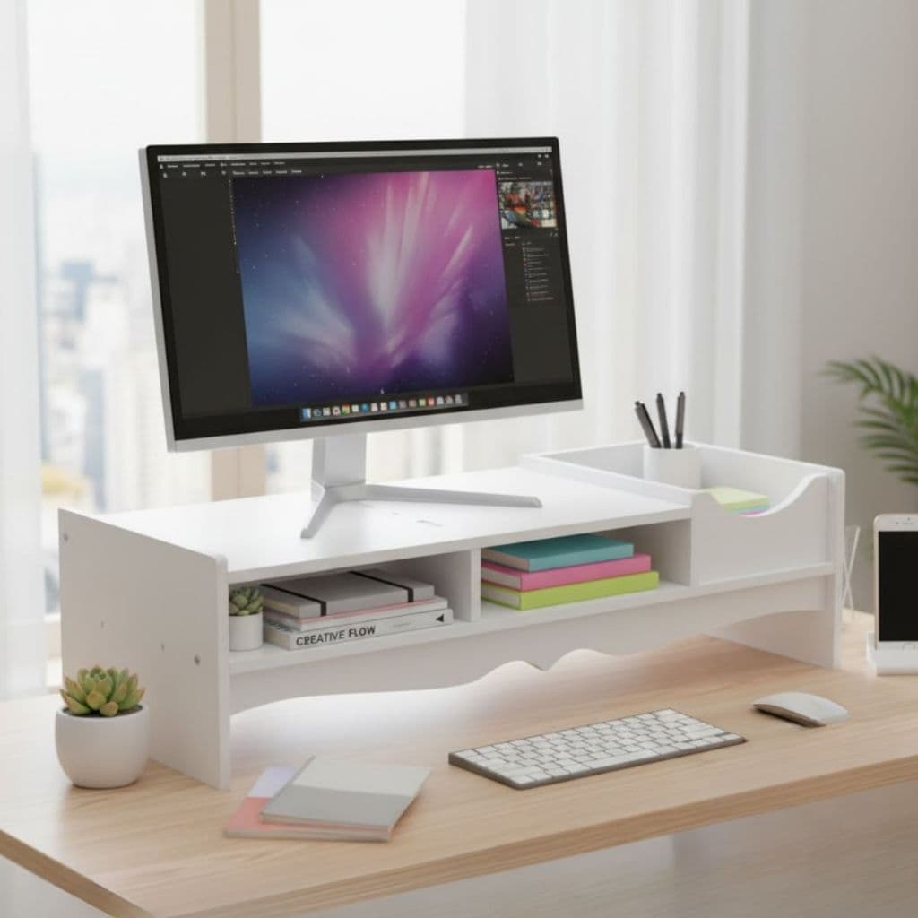 Suporte Organizador Para Monitor Suporta ate 5kg Para Escritorio Suporte De Mesa