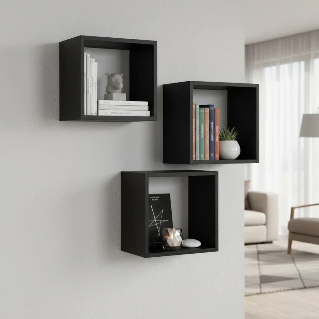 Kit 03 Nichos 20x20 com 15cm de Profundidade MDF Sala Banheiro Quarto Decoração Infantil Livro