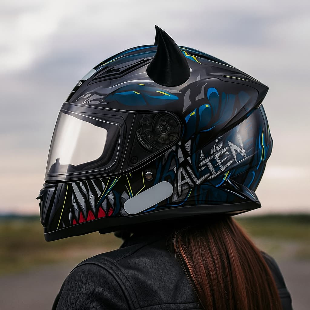 Kit Par de Chifrinho para Capacete de Moto Acessórios Malvadão