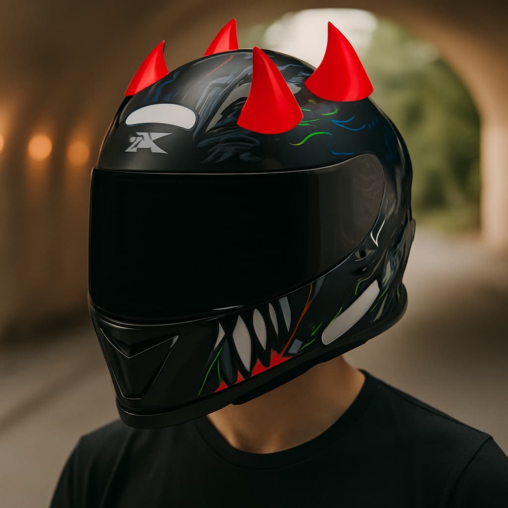 Kit 4 Ppcs de Chifrinho para Capacete de Moto Acessórios Malvadão