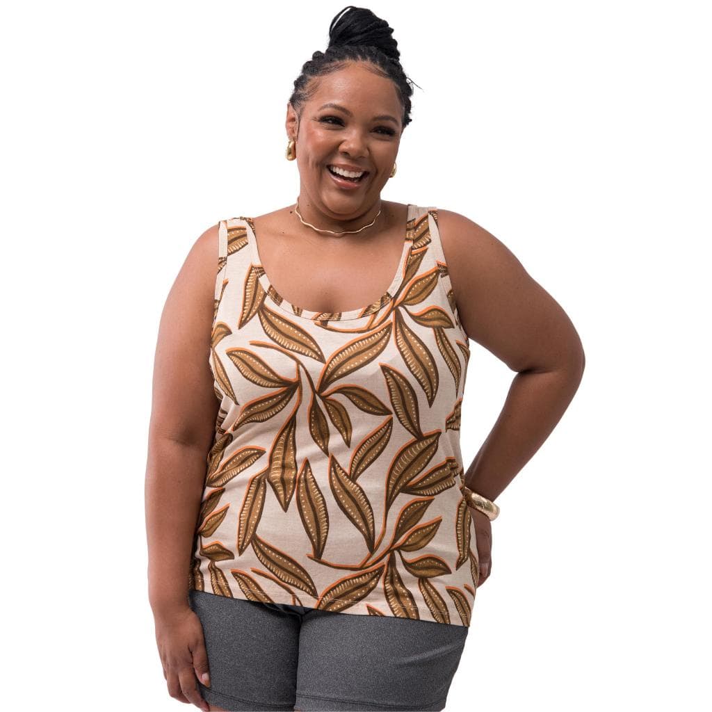 Regata Feminina Plus Size Estampada Confortável Verão Casual