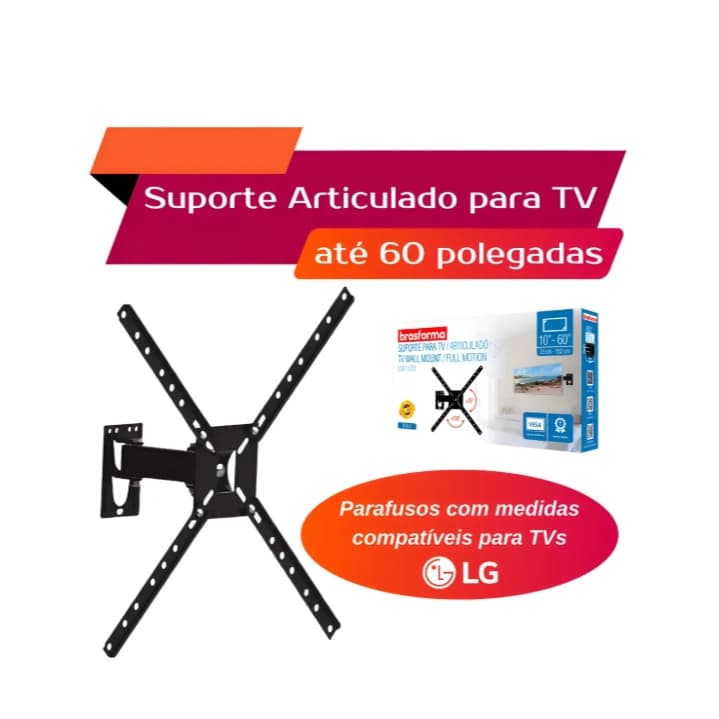 Suporte Articulado Tv Parede BRA 3.0 Monitor Lcd Led 32 40 42 43 50 55 60 Polegadas envio imediato