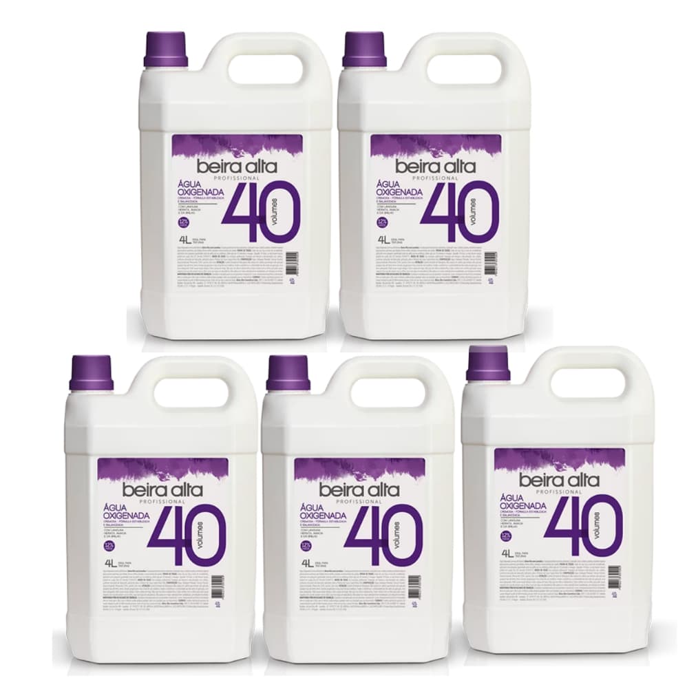 Kit 5 Água Oxigenadas Volume 40 4L Beira Alta