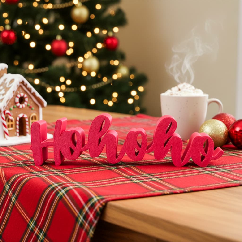 Natal Letreiro Papai Noel HoHoHo -  Enfeite de Mesa