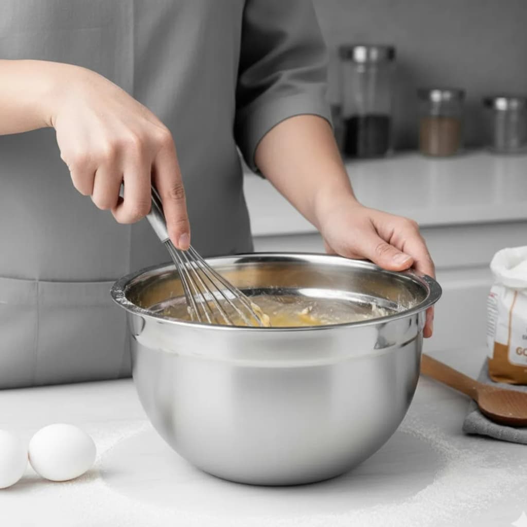 Tigela Inox Bowl 22cm Multiuso Profissional bacia aluminio qualidade cozinha confeiteiro massa bolo pão saladas promoção