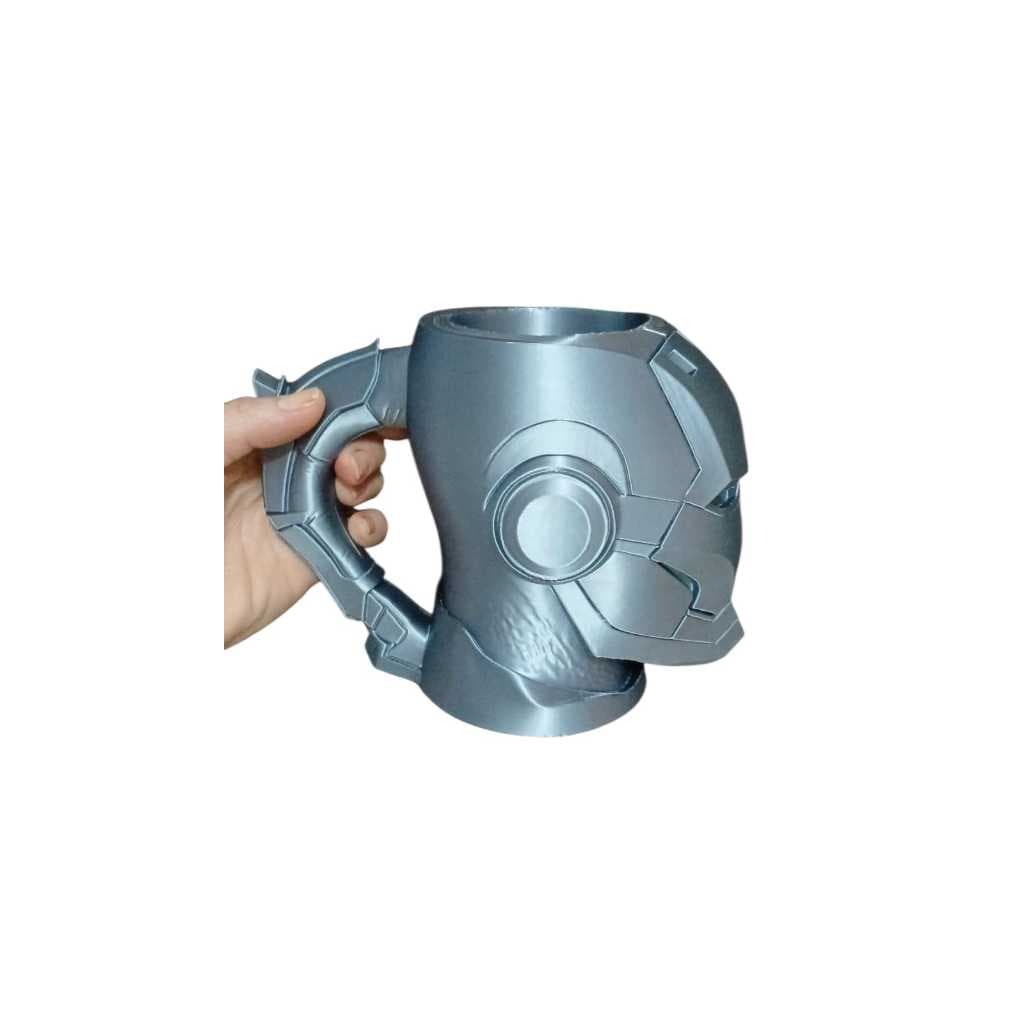 Porta Lata em 3D , porta Copo em 3D, Homem de Ferro em 3D (Cor Inox) , presente criativo