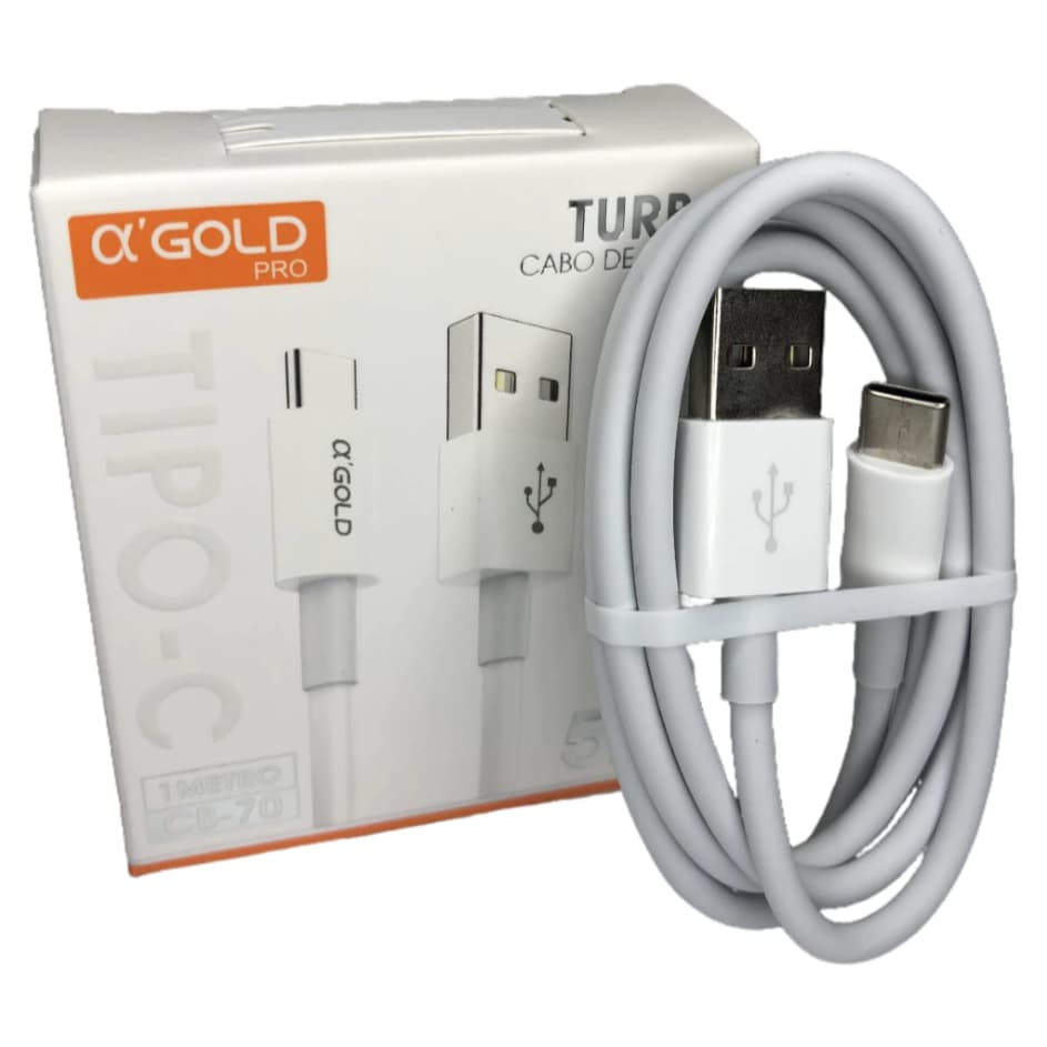 Cabo Carregador Turbo USB para Tipo-C 5A 35W CB-70 A' GOLD - 1M
