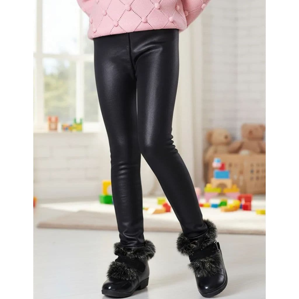 Calça Legging Infantil Cirrê Preta Brilhosa Menina Blogueirinha Premium CCKIDS