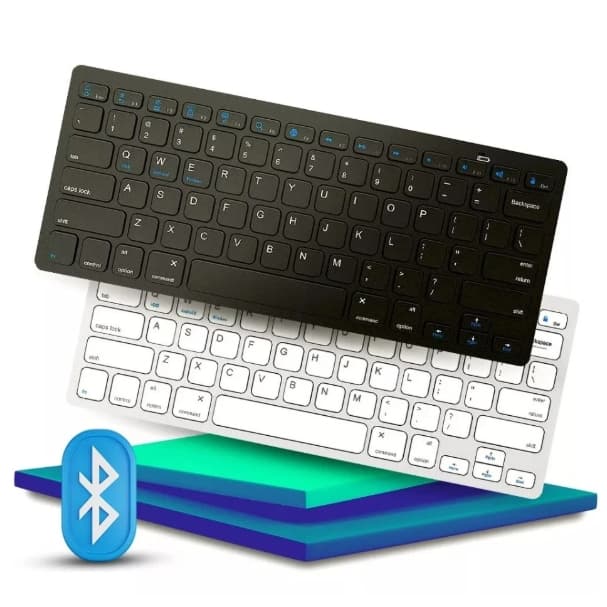 Teclado sem fio Bluetooth portátil Universal tecla macia Tablet iPad Mac Pc Notebook Design Slim