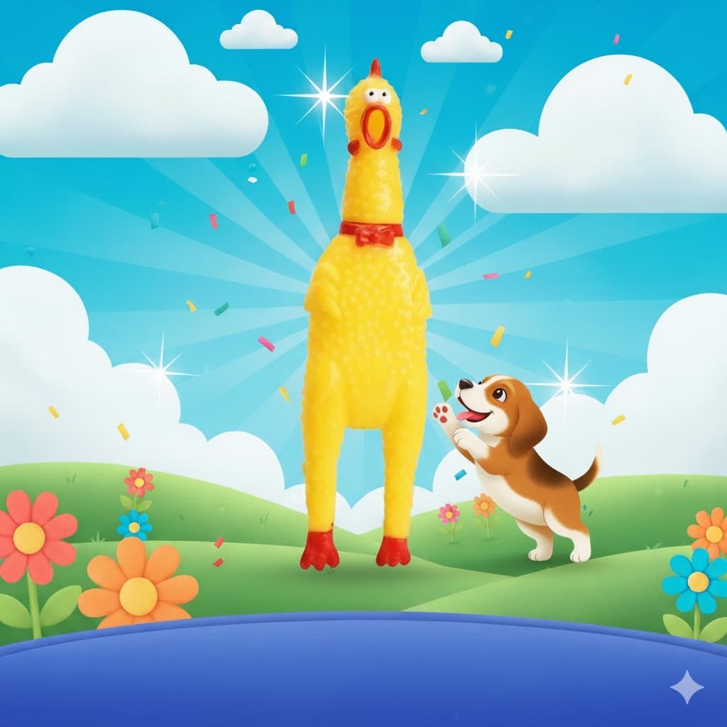 Galinha 16 CM Brinquedo Mordedor Sonoro Frango De Borracha Com Barulho para Cachorro