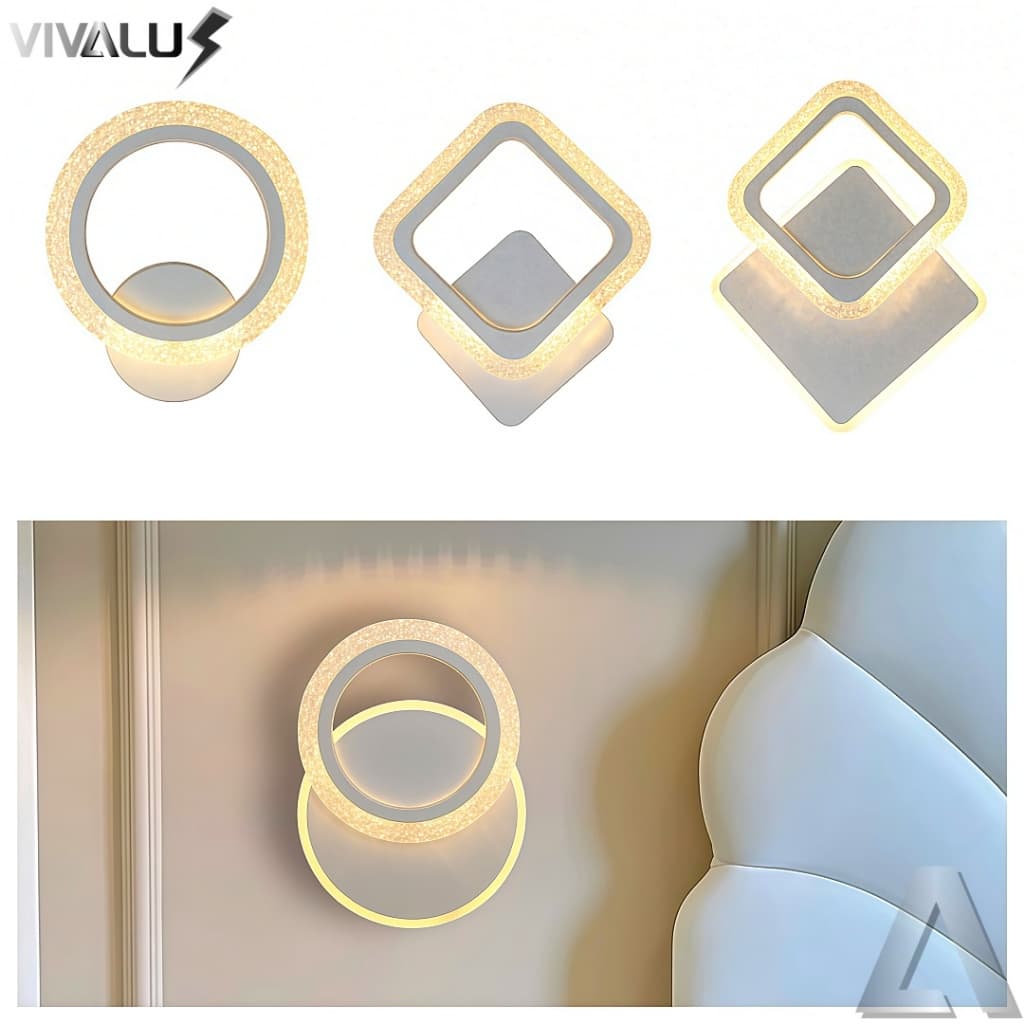 Arandela Luminária De Parede Vários Modelos Arandelas Led 3 Cores em 1 Arandela Interna Branco White