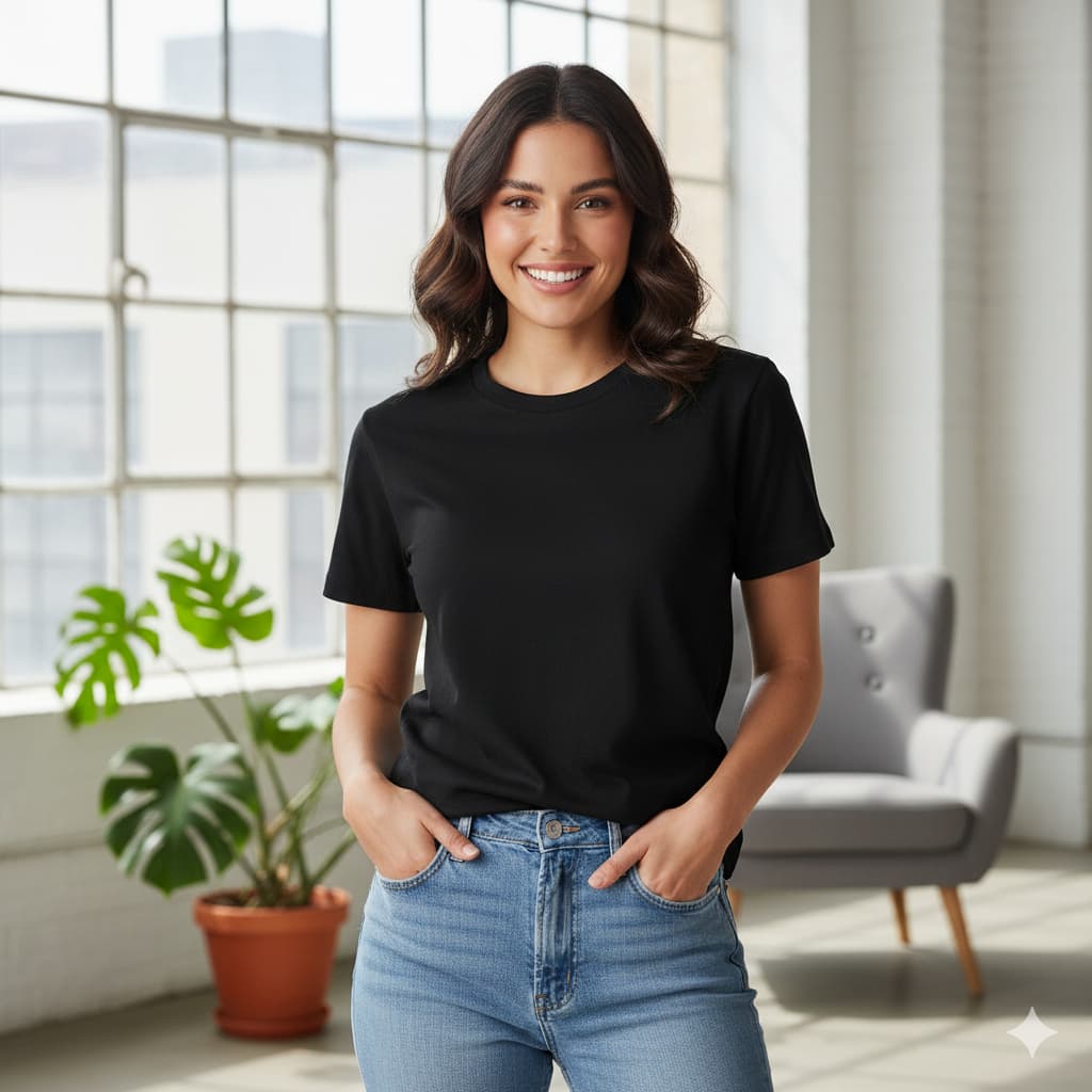 camiseta basica preta unisex