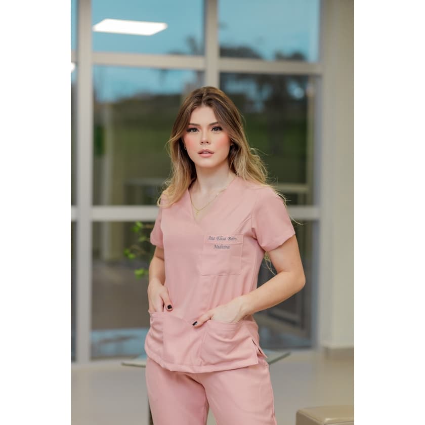 Pijama Cirúrgico Scrub Feminino Clássico com Calça Jogger | Jalecos Conforto