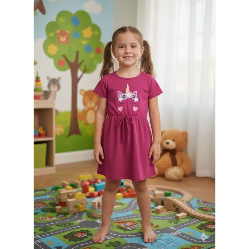 Vestido Infantil Unicórnio Estilo e Conforto/Vestido Feminino/Roupa de Menina/