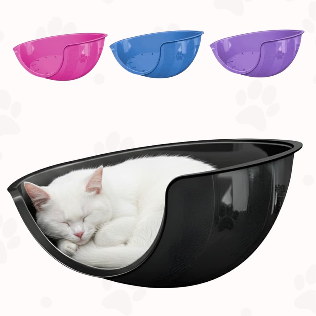 Cama Pet Caminha de Gato Plástica Paris Para Gatos Arejada Resistente Ventilada Preta