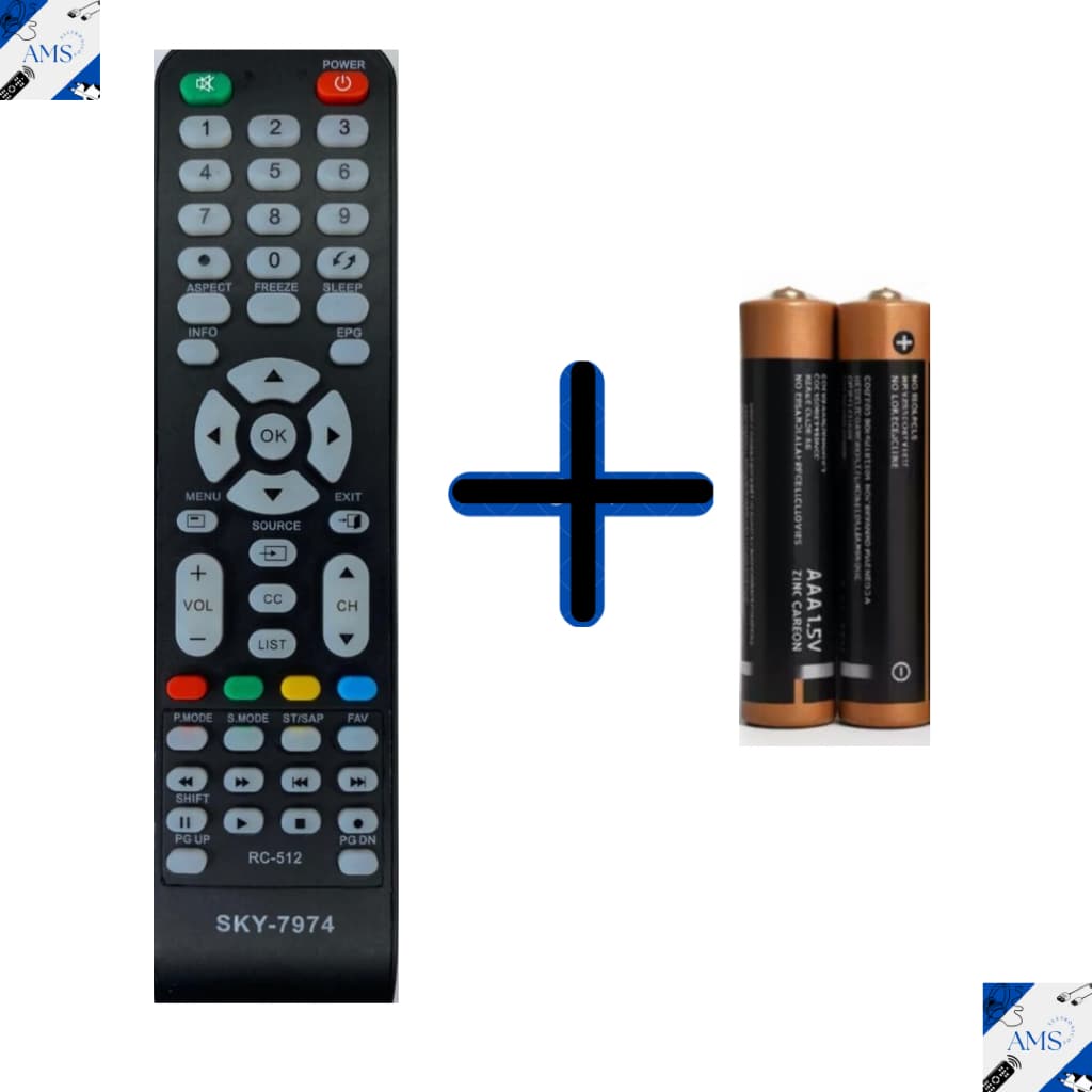 Controle remoto compatível com CCE smart com pilhas sky- 7974