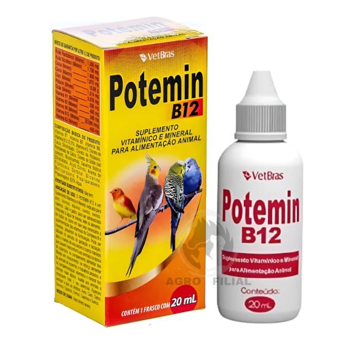 Potemin B12 Suplemento Vitamínico Mineral 20ml Vetbrás