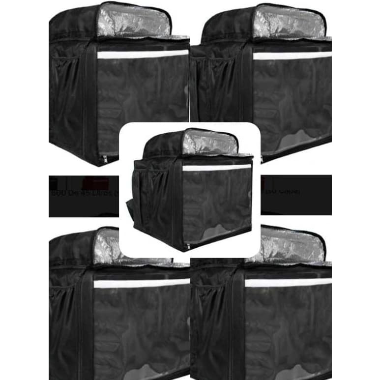 KIT 05 Capas Mochilas Bag PRETA  (Sem Isopor) Térmicas De Motoboy Para Isopor De 45 Litros Entregas