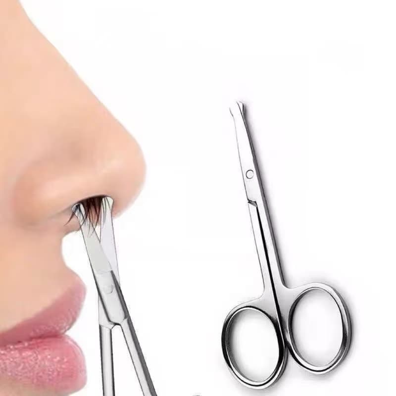 Kit 2pc. Tesoura Para Nariz Ouvido Bigode Com Ponta Redonda