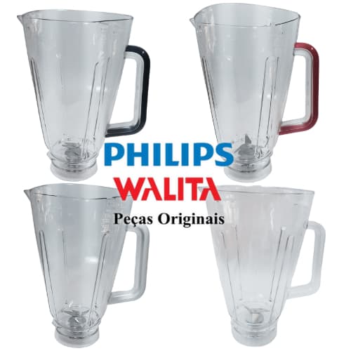 Copo Original Liquidificador Philips Walita HR2270 HR2271 e HR2272 Jarra Vermelho Preto Branco